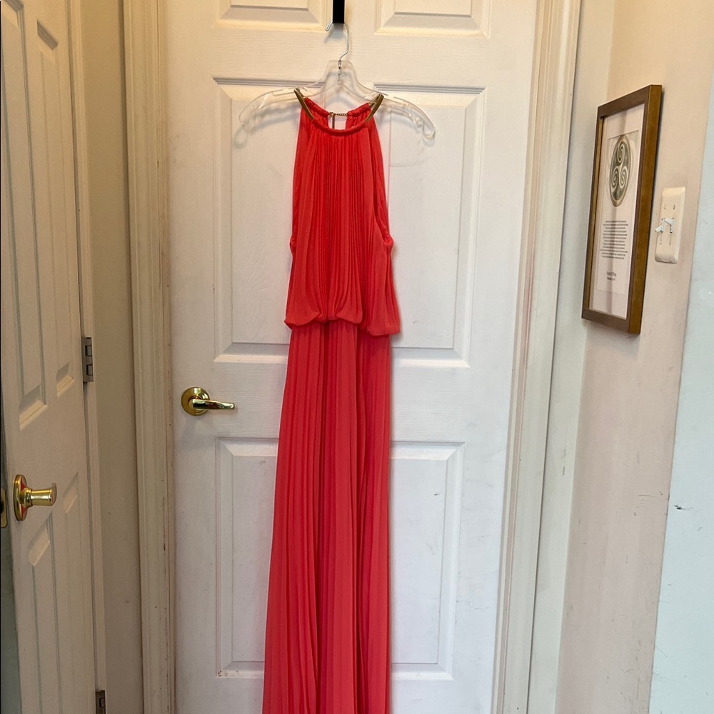 Elegant Coral Maxi Dress